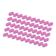 50 Pcs Mini Block Oval Nail Buffers for DIY Pink Purple