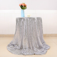Rond tafelkleed met pailletten en glitter – Sprankelend tafelkleed geschikt voor ronde tafels, perfect voor bruiloften, verjaardagen en Kerstmis.