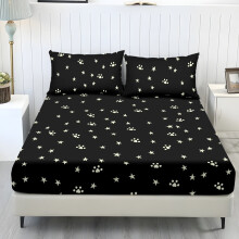 3-teiliges Kühlbettwäsche-Set (Queen-Size) mit Standardtaschen, weich und leicht, maschinenwaschbar – Black Paw Star