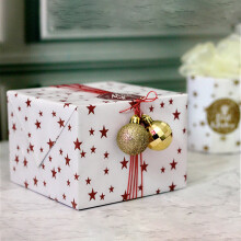 Foil Star Gift Wrap Paper – Luxe 5-Pointed Star Wrapping Paper for Christmas, Birthday, Valentine's, Wedding, Graduation, Mother's & Father's
