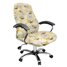 Daisy Bee Print -toimistotuolin päällinen, joustava ja joustava pelituolin päällinen, koristeellinen pyörivän tietokoneen tuolin istuinsuoja,