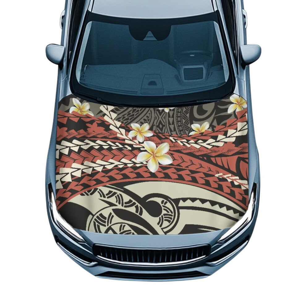 All-Season Polynesian Plumeria Car Hood Cover Â Compatible With Most Sedans, Trucks, Pickups & Sports Cars 9455834309354