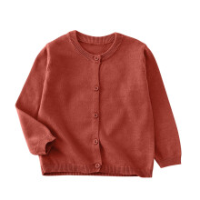Strickjacke für Kleinkinder (Mädchen und Jungen), langärmelig, mit Knöpfen, einfarbig, braun, Schuluniform, 8-9 Jahre