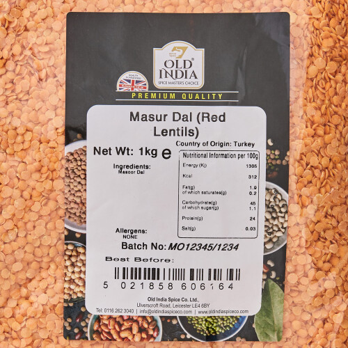 Old India Masur Dal (Red Lentils) 1kg 1