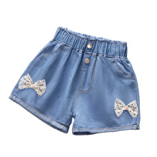 AWZXDE Girls Denim Shorts For Girls With Floral And Motif Casual Fashion Summer Shorts Comfortable Stretch Fit Black,11-12 Years