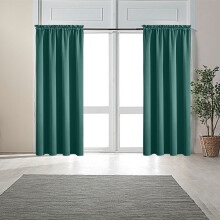 Rod Pocket Blackout Curtains 52x63 inch (2 Panels), Thermal Insulated, Room Darkening, Green – Compatible with Standard Rods