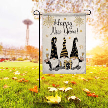 Drapeaux de jardin « Bonne année », 30 x 45 cm, double face, pour souhaiter la bienvenue en hiver et célébrer le Nouvel An. Petit drapeau
