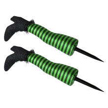 Jambes de sorcière maléfique de 47 cm (18,5 pouces) avec bottes décoratives, pieds de sorcier maléfique avec piquet pour jardin ou pelouse,