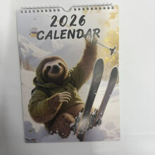 Cheapark2026 Sloth Wall Calendar - Adorable Slow-Living Themed Monthly Planner, Thick Paper Design for Home Decor, Offices & Nature Lovers' Spaces