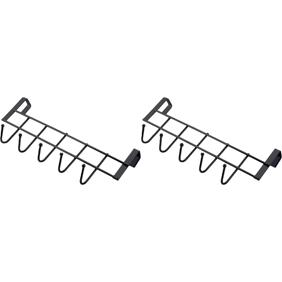Over-Door Hook Rack Metal 5 Hooks Stainless Steel 9362892757235