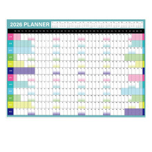 Calendário de parede anual de 2026 em uma página – Calendário de papel anual, compatível com suportes de calendário padrão.