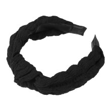 1 diadema de maquillaje linda y mullida de tela negra para spa, ideal para lavarse la cara.