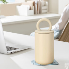 Caneca térmica de viagem com alça em anel, em aço inoxidável, 500ml, parede dupla, ideal para café, para uso em casa, no escritório ou ao ar