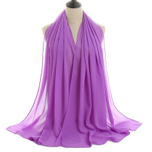 Lenço de cabeça hijab feminino em chiffon, xale para mulheres muçulmanas, macio e leve.