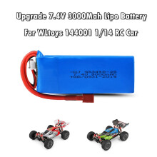 WLtoys144001Csere akkumulátor - 7.4V3000mAh LiPo (102x34x19mm) Nem OEM frissítés hosszabb üzemidővel - Tálcamodul szükséges Kék