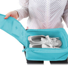 Portable Foldable Shoe Bag with Multi-Compartment Organization – Lightweight Travel Accessory Compatible with Suitcases