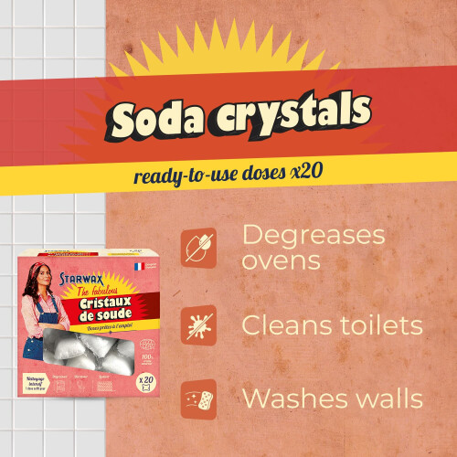 STARWAX THE FABULOUS - Doses of soda crystals Ready to use - 1 dose = 1 wash - Degrease, scrub and wash walls - Ultra efficient - Natural origin - 1