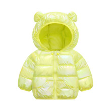 Kids Puffer Jacket with Hood and Bear Ears Yellow Size 120