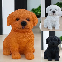 Hand-painted mini dog figurines, resin puppy cake toppers & fairy garden decor—compatible with DIY crafts, birthdays, home décor