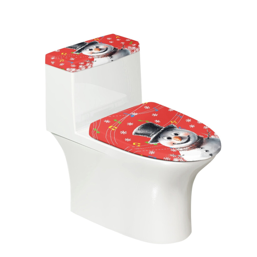 Snowman Notes Toilet Lid Dust Cover Set With Elastic Edge 9362892768262