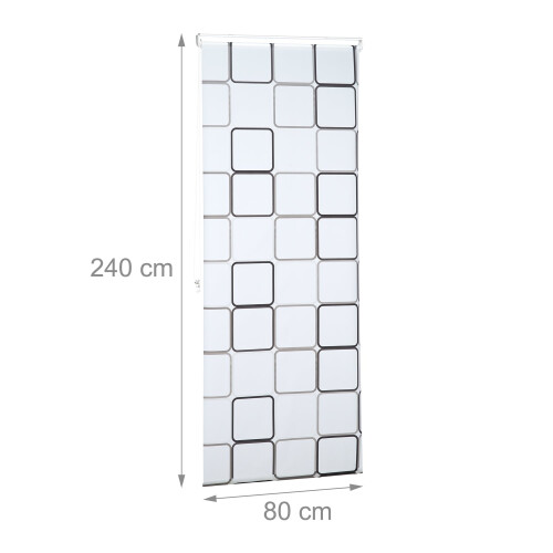 Duschrollo, wasserabweisend, Retro-Fliesen-Design 2