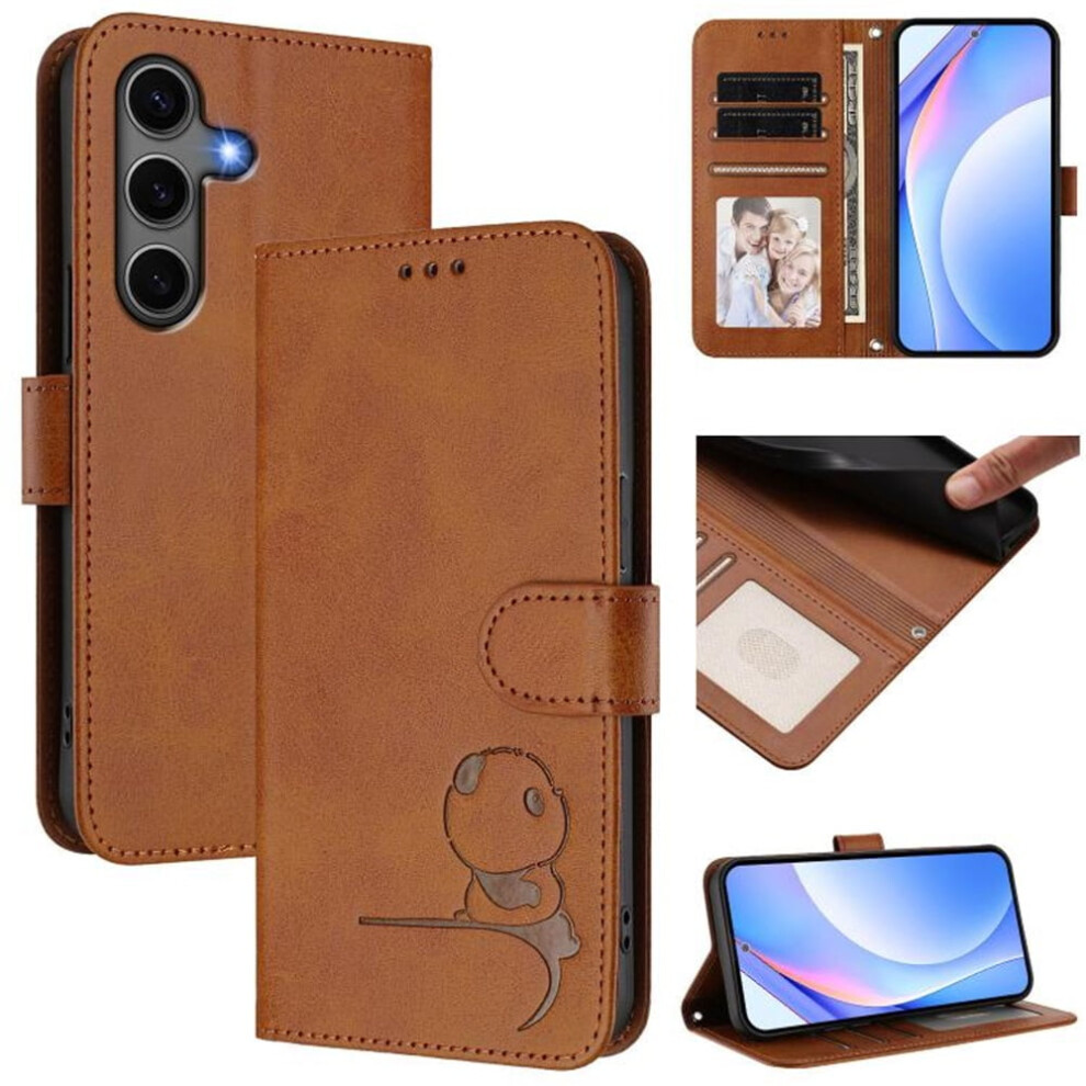 Panda Embossed Leather Phone Case For Samsung Galaxy S25+ 9362892776595