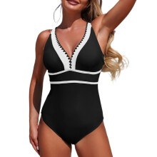 One Piece Swimsuit for Women Tummy Control Color Block