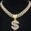 Κολιέ Hip Hop Dollar με Κουβανέζικη Αλυσίδα 13 χιλιοστών 2