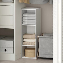 Reed 3-Tier Closet Organizers and Storage, Closet Organizer, Open Shelf Closet Storage, for Wardrobe, Bedroom, Living Room, 10-Inch Width, White