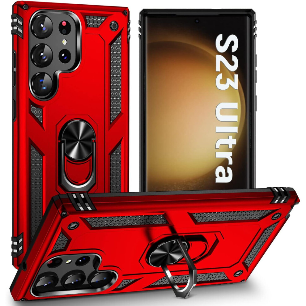 23 Ultra Case: For Compatible With Samsung 23 Ultra Case For Galaxy S23 Ultra, 6.8Inch,With Kickstand,Military Grade Drop Tested,S23 Ultra Case Red 9128909355609