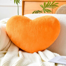 Yellow Heart Pillow – Valentine's Day Throw Pillow, Faux Rabbit Fur, Heart-Shaped, 7.9"x5.6", Compatible with Bedroom & Gift Decor