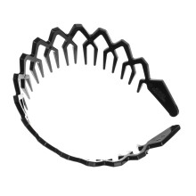 Rhombus Anti-Slip Toothed Hairband for Women Black 1 Pc
