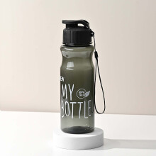 Clear Water Bottle 23oz 650ml Sports Water Bottles Clear Plastic Water Bottle Wide Mouth for Gym Travel Home School Office(Black)