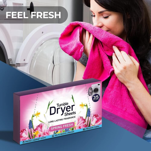 3 Pack Spring Fresh Tumble Dryer Laundry Sheets - 105 Sheets For Fresh Clothes and Linen 1