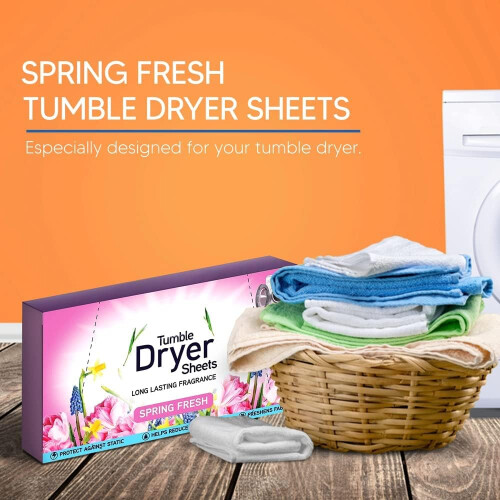 3 Pack Spring Fresh Tumble Dryer Laundry Sheets - 105 Sheets For Fresh Clothes and Linen 2