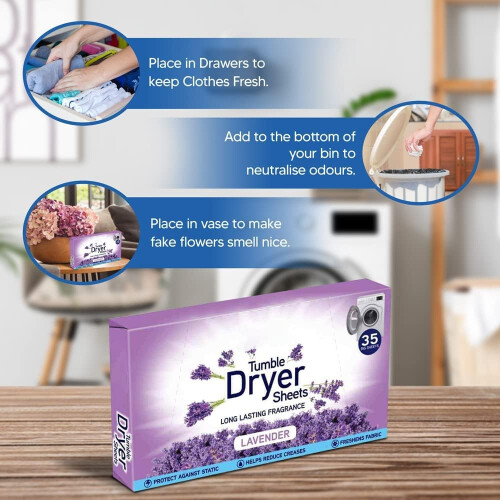 3 PACK x 35 Sheet per pack Swi?l Lavender Tumble Dryer Laundry Sheets (Lavender) 2