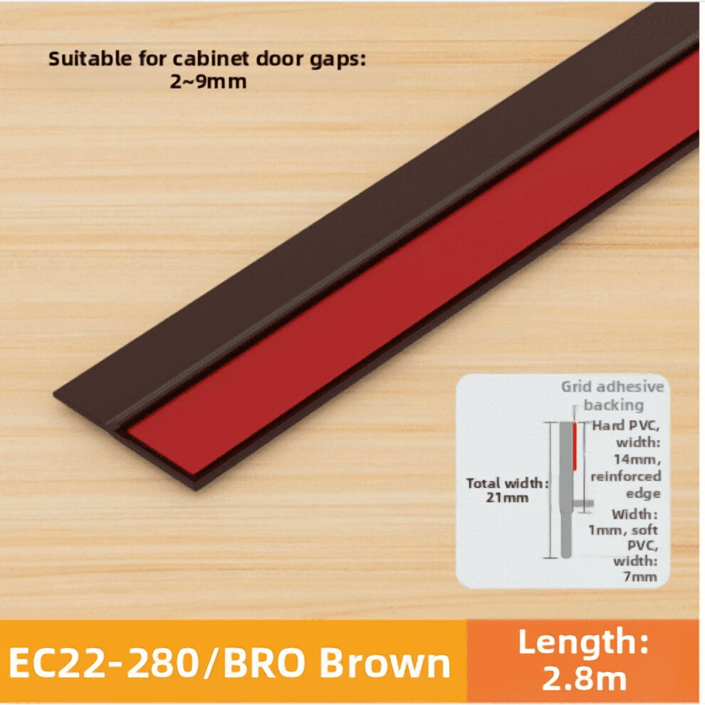 Flexible Cabinet Door Seal Strip Self Dust Proof Soundproof Gap Filler 9128909359904