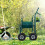 Grüner 4-Rad-Gartenschlauchwagen mit Trommel 4