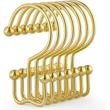 24-Pack Shower Curtain Hooks – Rust-Proof, Double-Glide Rings Compatible with All Shower Curtains & Liners