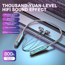 Around the Neck Wireless Bluetooth Headset Plug-in Sports Running Gaming Oversized Battery Earphones