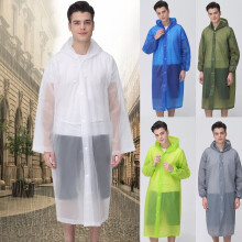 Regnponchoer for voksne Gjenbrukbare EVA-regnponchoer for voksne Regnjakker Regnfrakker for menn og kvinner med hette og snøring