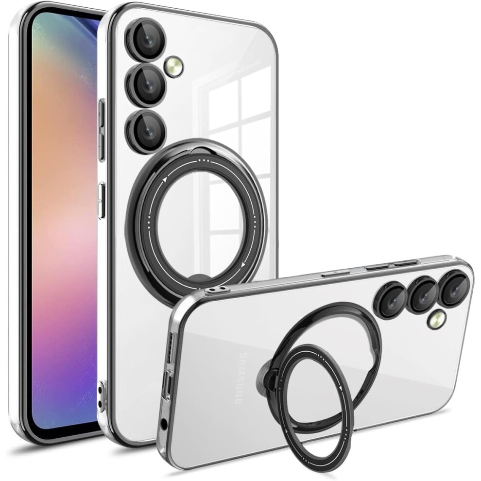 Clear Shockproof Galaxy S22 Case With Magnetic Ring, Kickstand & Wireless Charging Â Compatible With Samsung Galaxy S22 5G (6.1", 2022, ) Black 9426043654535