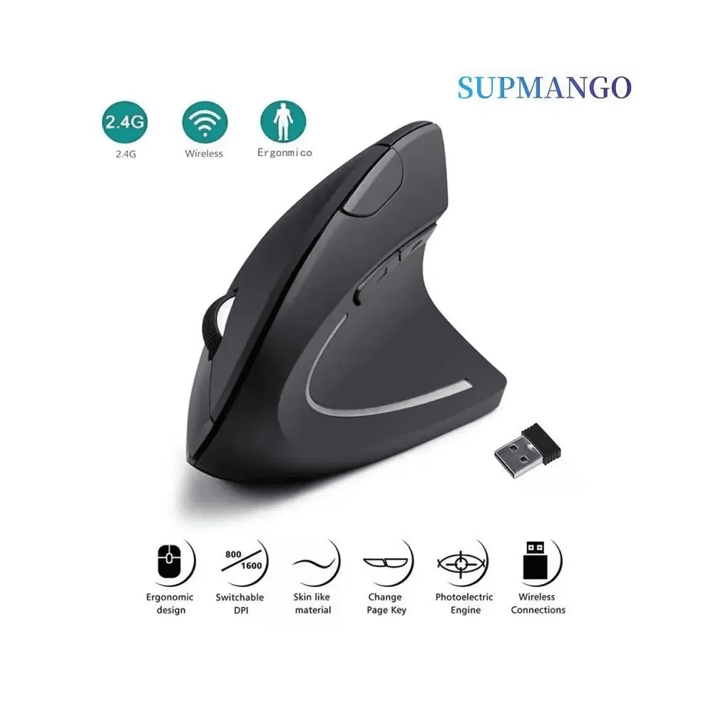 Vertical Ergonomic Wireless Mouse 2.4Ghz 3 Dpi Levels 9341593934558