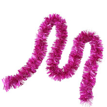 6.5 FT Dark Pink Tinsel Garland for Christmas Tree, Stairs & Railing – Compatible with Indoor/Outdoor Use