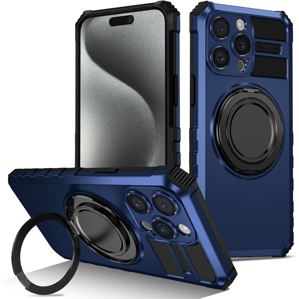 Military-Grade Iphone 12 Pro Case With 360 Rotatable Magnetic Kickstand, Drop & Shock Protection Â Blue 9426043730574
