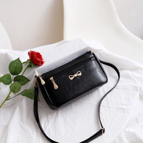 Γυναικεία τσάντα ώμου crossbody, μοντέρνα, από δέρμα PU, σκούρο μπλε 2