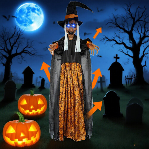 Flying Witch Animatronic Halloween Decor 70 inch