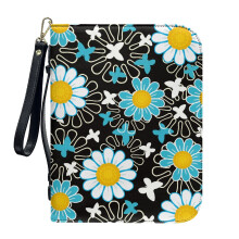 Boho Butterfly Daisy PU Leather Bible Case for Women & Men – XL, Detachable Wristlet Strap, Church Bag, Bible Study & Journal Cover, Compatible with