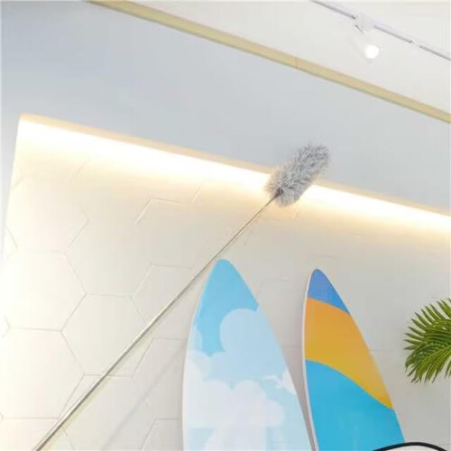 Igadgitz Home Extendable Duster 245cm (96.5"), Telescopic With Bendable Head - Fluffy Microfiber, Long Handled, Grey 2