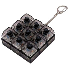9-Key Mechanical Keyboard Fidget Toy with Light, Stress Relief Keychain – Compatible with Office/Home Use, 2.16" Square
